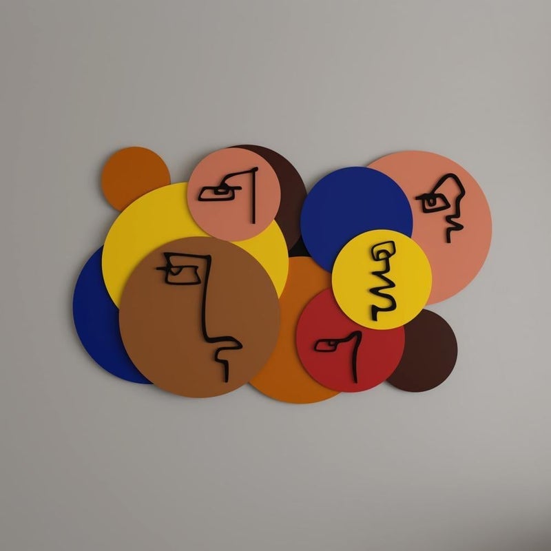 Marktna Geometric art wooden decorative sculpture - Image 1