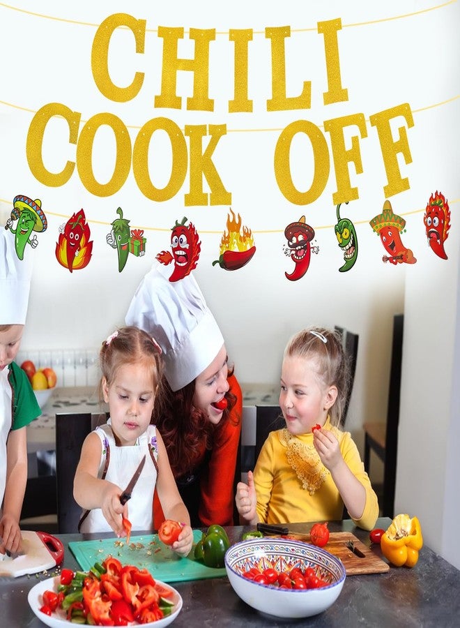 YEXEXINM Shiny Chili Cook Off Banner Set - Pre-Assembled Chili Contest Pennants with Chili Pattern Flag and Accessories - Red Hot Chili Cooking Decor Banners - Perfect Chili Cook-Off Party Deco and Chili Decoration Banner Supplies (2 Pcs - Image 5