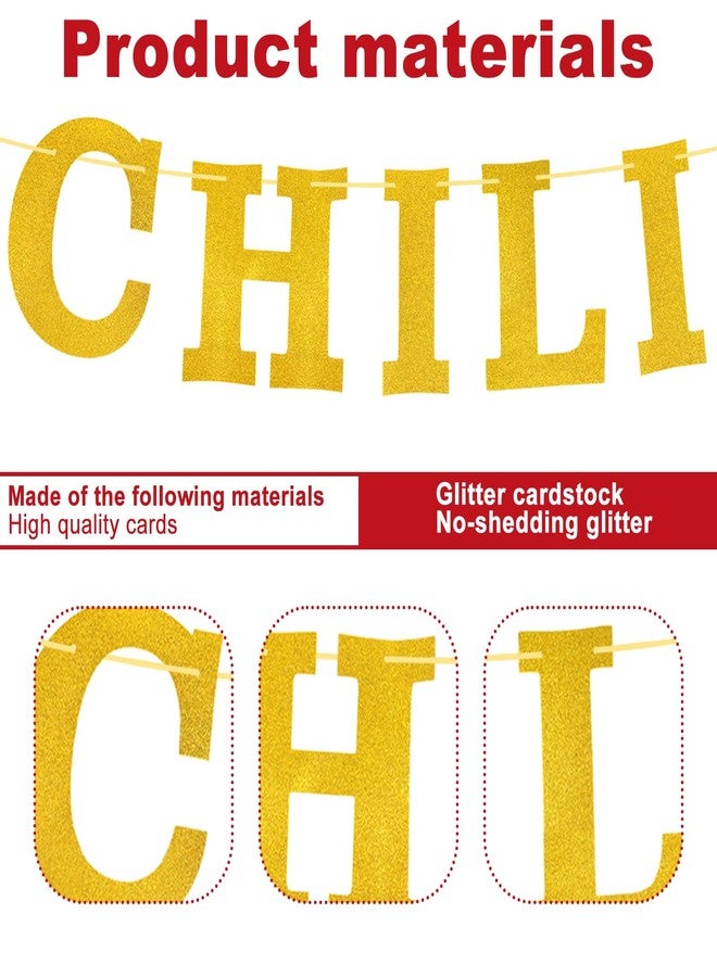 YEXEXINM Shiny Chili Cook Off Banner Set - Pre-Assembled Chili Contest Pennants with Chili Pattern Flag and Accessories - Red Hot Chili Cooking Decor Banners - Perfect Chili Cook-Off Party Deco and Chili Decoration Banner Supplies (2 Pcs - Image 3