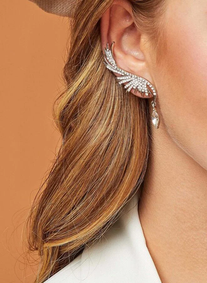 Take Two Silver Wing Embellished Earrings