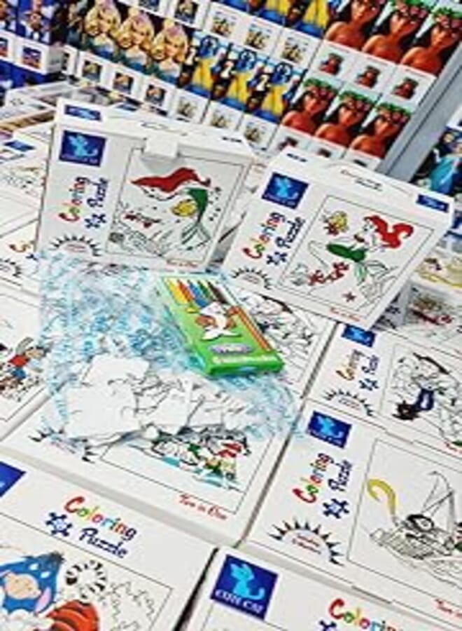 Girls Coloring Puzzle 2 Piece with Color Box