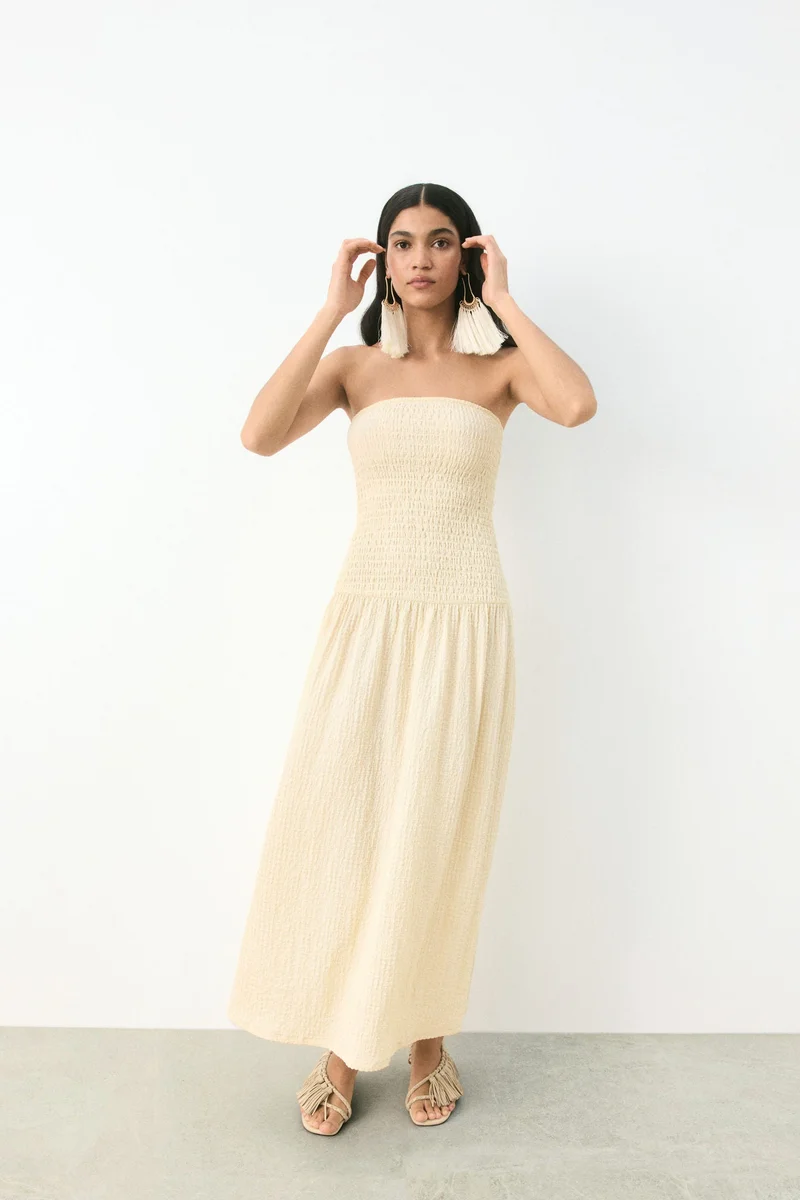 H&M Smocked bandeau dress