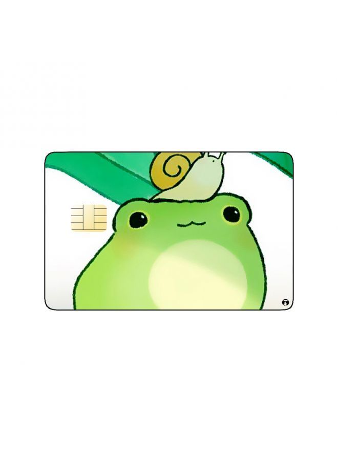 RKN PRINTED BANK CARD STICKER Beautiful Frog Drawing With Snail - Image 1