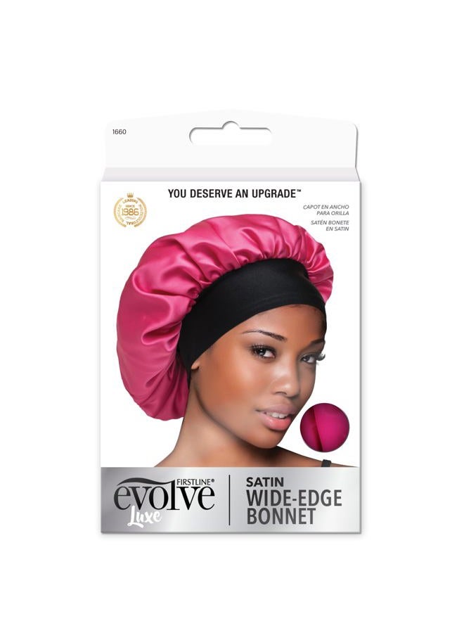 Evolve Firstline Firstline evolve fuchsia satin wide edge bonnet, Pink - Image 1