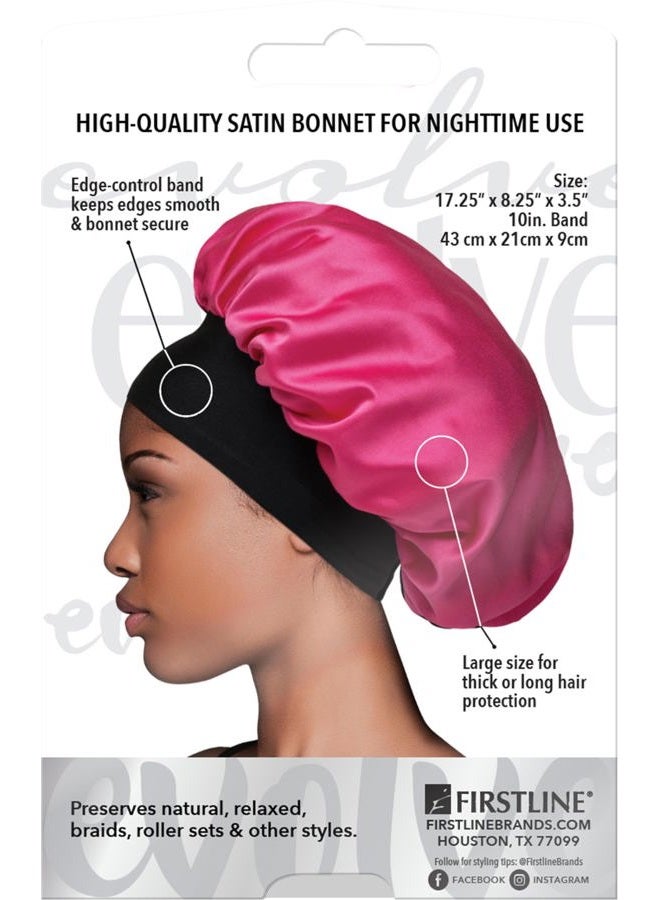 Evolve Firstline Firstline evolve fuchsia satin wide edge bonnet, Pink - Image 2