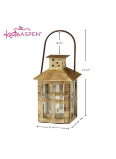 Kate Aspen Kate Aspen Decorative Lanterns Candle Holder Set of 12 - Distressed Metal Vintage Mini Lantern Decorative Wedding Centerpieces for Tables, Accent Pieces & Home Decor, Farmhouse Decor, Fall Decor  - Image 5