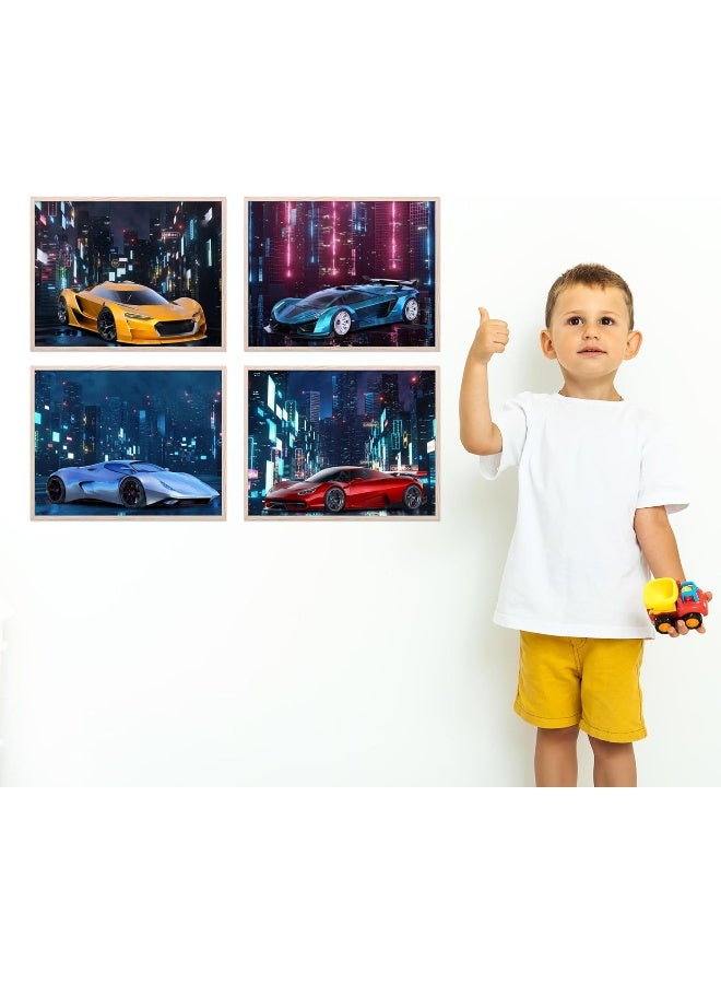 Insire Car Wall Art, Car Poster, Car Posters for Boys Room - Set of 4 (10x8) - Image 3