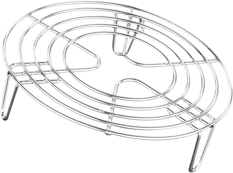 comfrt Steaming Rack Stainless Steel Trivet Rack Stand Cooking Steamer Rack Heavy Duty Pressure Cooker Steam Rack Round Cooling Basket for Egg Vegetable 20 * 4cm Steamer Rack - Image 1