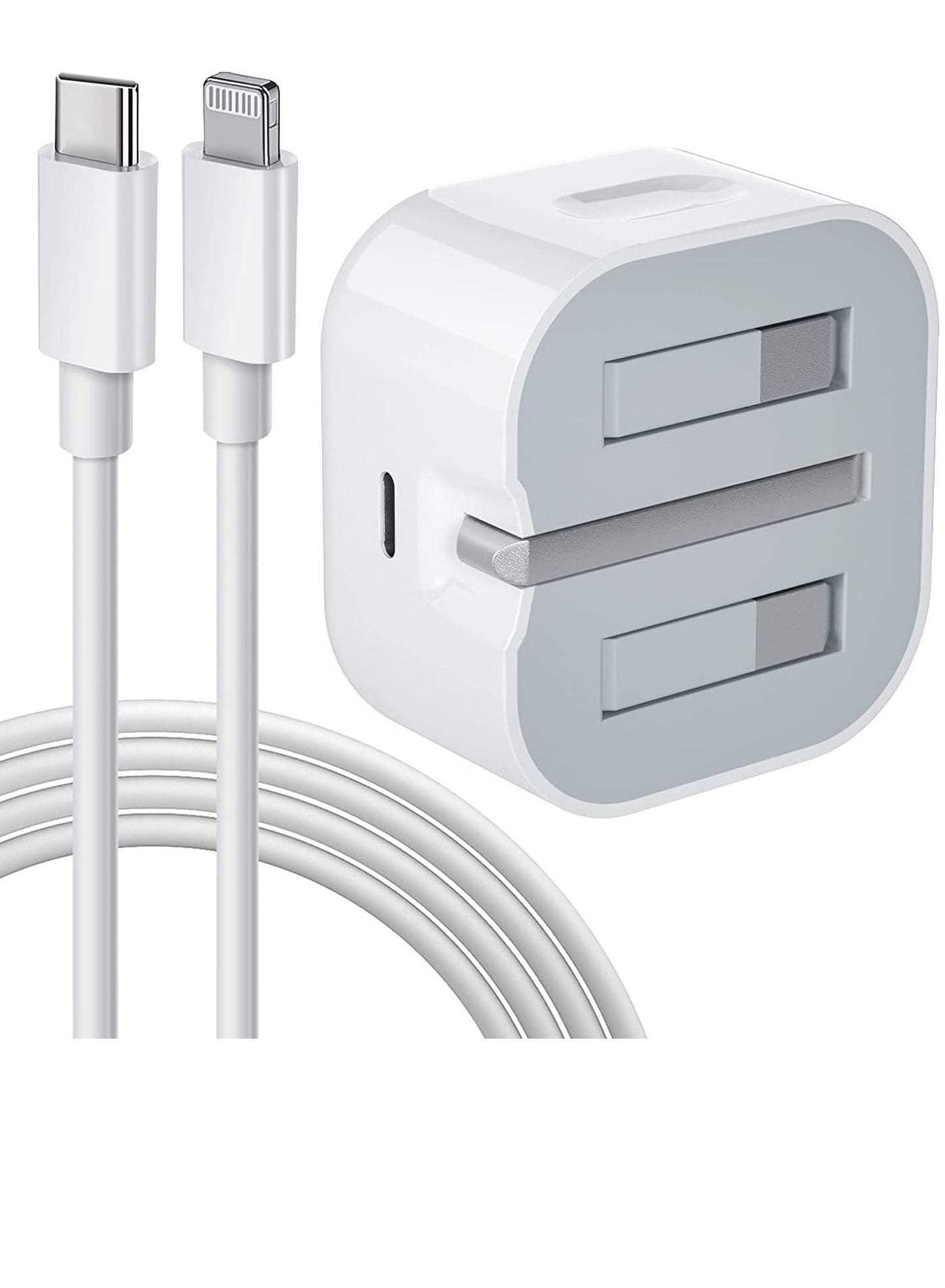 iPhone Charger Cable and Plug, iPhone Fast Charger 20W PD 3.0 USB C Wall Charger Plug with 1M iPhone Fast Charging Cable USB C Fast Charger Compatible with Phone 13 12 11 Pro Max Mini X XR Xs 8, Pad