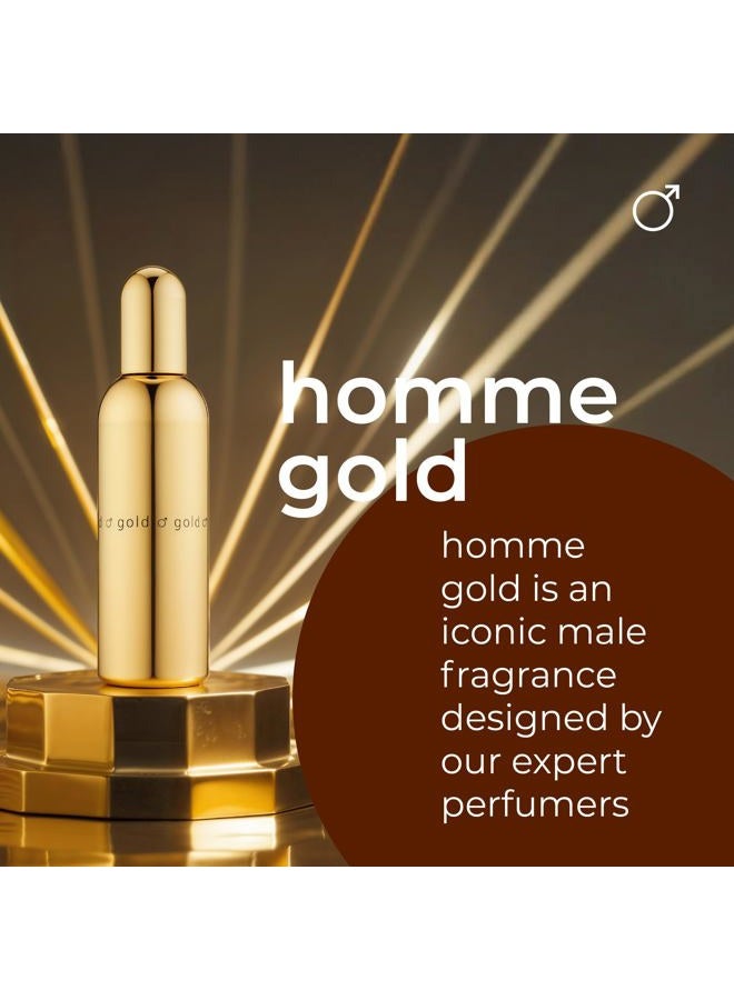Colour Me Gold Homme by Milton-Lloyd - Perfume for Men - Spicy Aromatic Fragrance - Opens with Spices, Leather, Patchouli, and Amber - Enduring Scent Exudes Persistence - 3 oz EDP Spray - Image 2