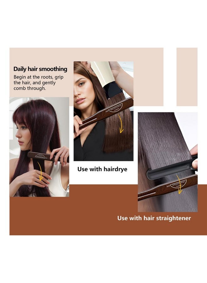 Perfehair PERFEHAIR Double Sided Straightening Brush - Natural Boar Bristle Clamp for Smooth, Frizz-Free Styling, No Hair Pulling, Long-Lasting Design  - Image 2