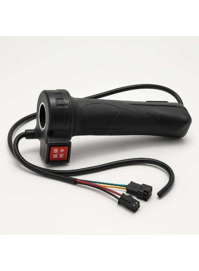 Fukukawa Electric Scooter Throttle Grip 3 Speed Switch Dual Connector Twist Accelerator Universal 22mm for E Bike Delivery Scooter Anti Slip Handle Black - Image 1