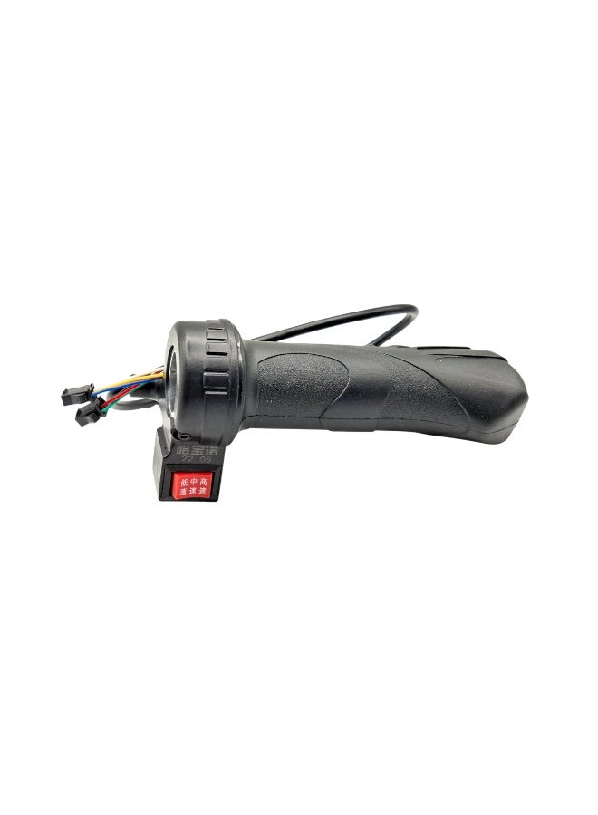 Fukukawa Electric Scooter Throttle Grip 3 Speed Switch Dual Connector Twist Accelerator Universal 22mm for E Bike Delivery Scooter Anti Slip Handle Black - Image 2