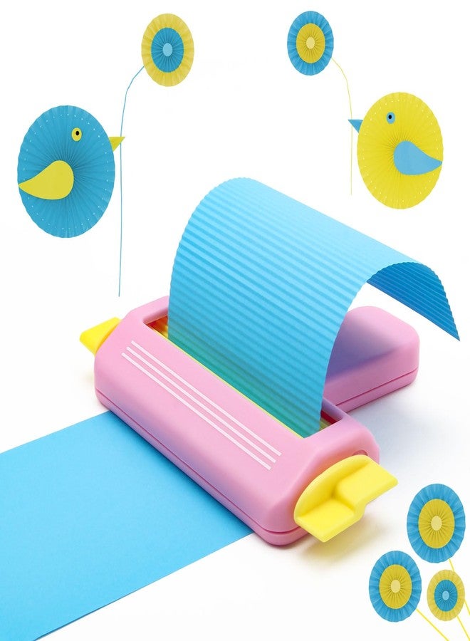 Pletpet Paper Crimper for Crafts, Pletpet 6.7X 5.2x0.98 in Small Paper Crimper Tool Wave Shape Making Tool for DIY Arts Card Stock and Scrapbooking Decoration Making（Pink） - Image 1