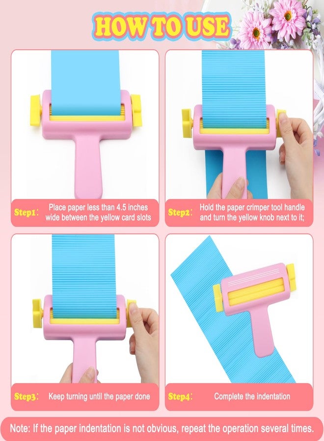 Pletpet Paper Crimper for Crafts, Pletpet 6.7X 5.2x0.98 in Small Paper Crimper Tool Wave Shape Making Tool for DIY Arts Card Stock and Scrapbooking Decoration Making（Pink） - Image 4