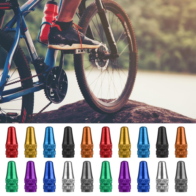 Hariendny 40 Pieces Presta Valve Stem Caps, 10 Colors Presta Valve Cover, Aluminum Presta Cycling Valve Cap, Presta Valve Cap Dust Covers, French Bicycle Air Tire Caps, Presta Valve Caps For Bike Tires - Image 5