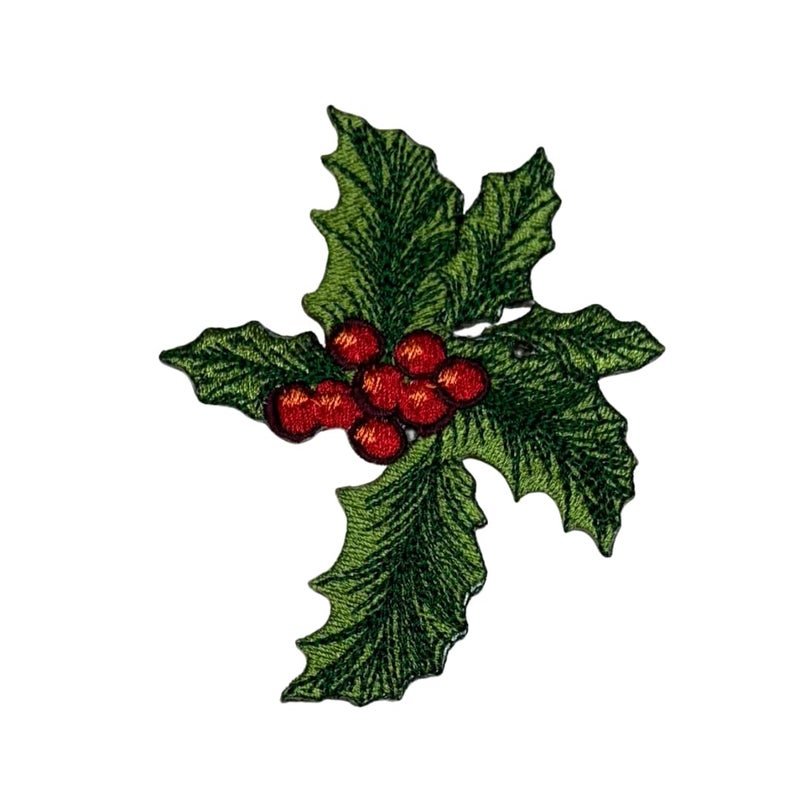 GARAAN Machine Embroidered Applique Embroidery Patch Sew on Patches DIY Projects Holly Leaf Pack of 6