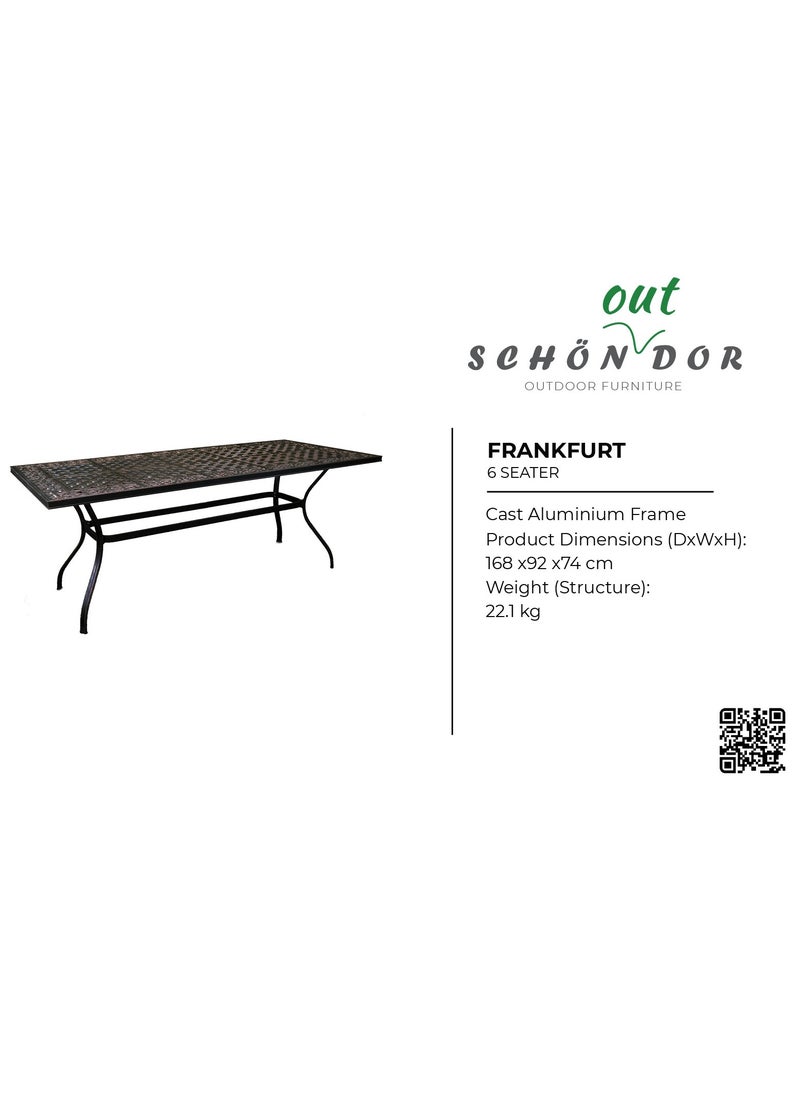 Schondor Furniture - Frankfurt Table | 6 Seater | Outdoor Furniture | Dining Table | Made from Aluminum Cast - Image 1