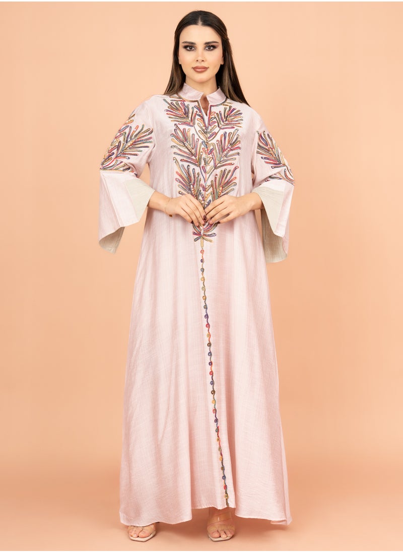 Crystal-Embellished Embroidered Jalabiya IK4001 Peach - pzsku/ZCA0C77AFE45662820ACEZ/45/1741634384/7c1b0cd7-f779-40b5-83df-fb183bb4b78d