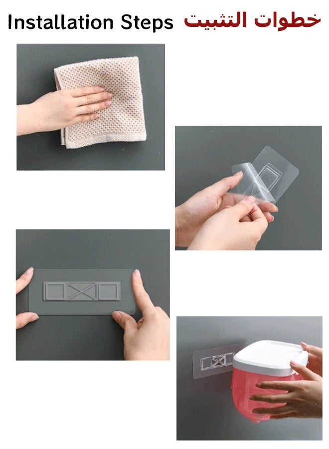 Tissue Box, Perforation-Free Tissue Dispenser Wall Mounted Toilet Paper Holder Drying Sheet Holder Tissue Holder Clear Tissue Storage Tissue Inverted Box ,Clear Gray 6in Long, for Bathroom Kitchen Living Room Bedroom Office  - Image 4