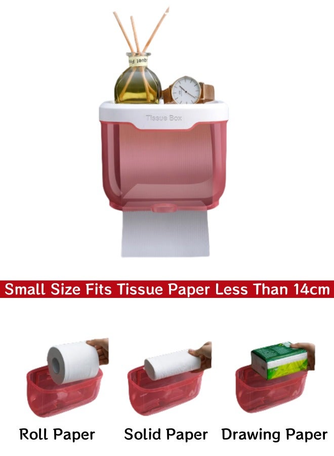 Tissue Box, Perforation-Free Tissue Dispenser Wall Mounted Toilet Paper Holder Drying Sheet Holder Tissue Holder Clear Tissue Storage Tissue Inverted Box ,Clear Gray 6in Long, for Bathroom Kitchen Living Room Bedroom Office  - Image 5