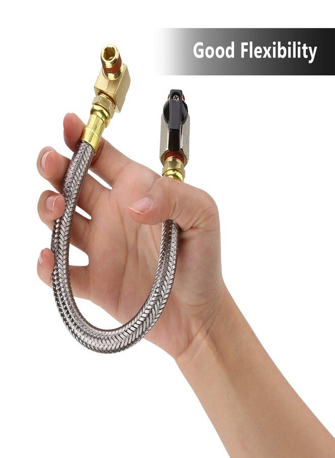 HK Extended Tank Drain Assembly Kit with 10 Inch Braided Steel Hose 1/4 Inch Drain Valve and Elbow Fitting for Air Compressor - Image 5