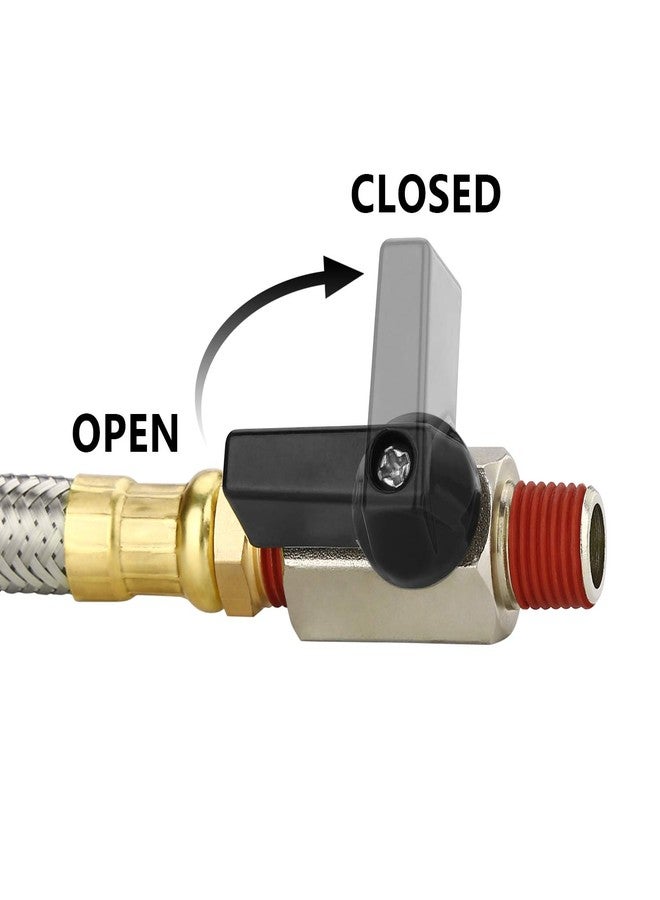 HK Extended Tank Drain Assembly Kit with 10 Inch Braided Steel Hose 1/4 Inch Drain Valve and Elbow Fitting for Air Compressor - Image 3