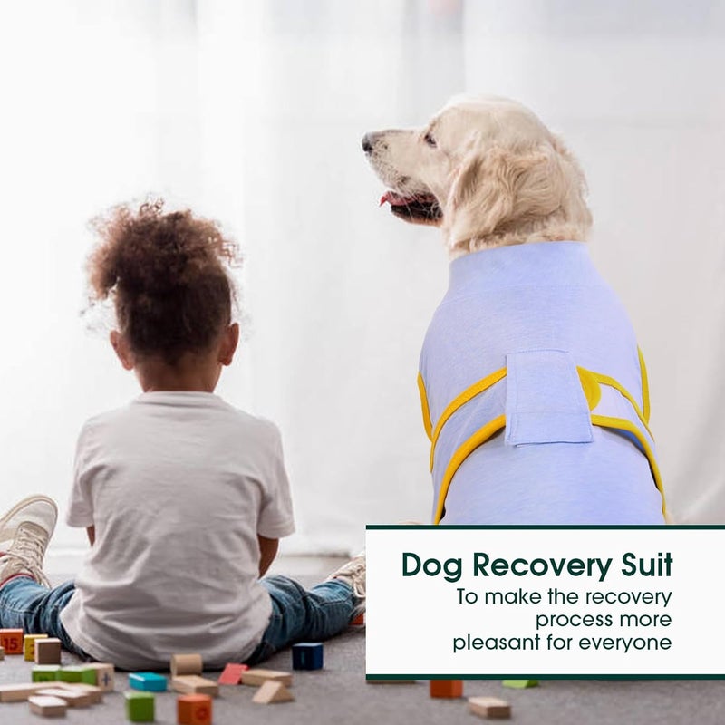 Kuoser Recovery Suit for Dogs Cats After Surgery, Professional Pet Recovery Shirt Dog Abdominal Wounds Bandages, Substitute E-Collar & Cone,Prevent Licking Dog Onesies Pet Surgery Recovery Suit - Image 5