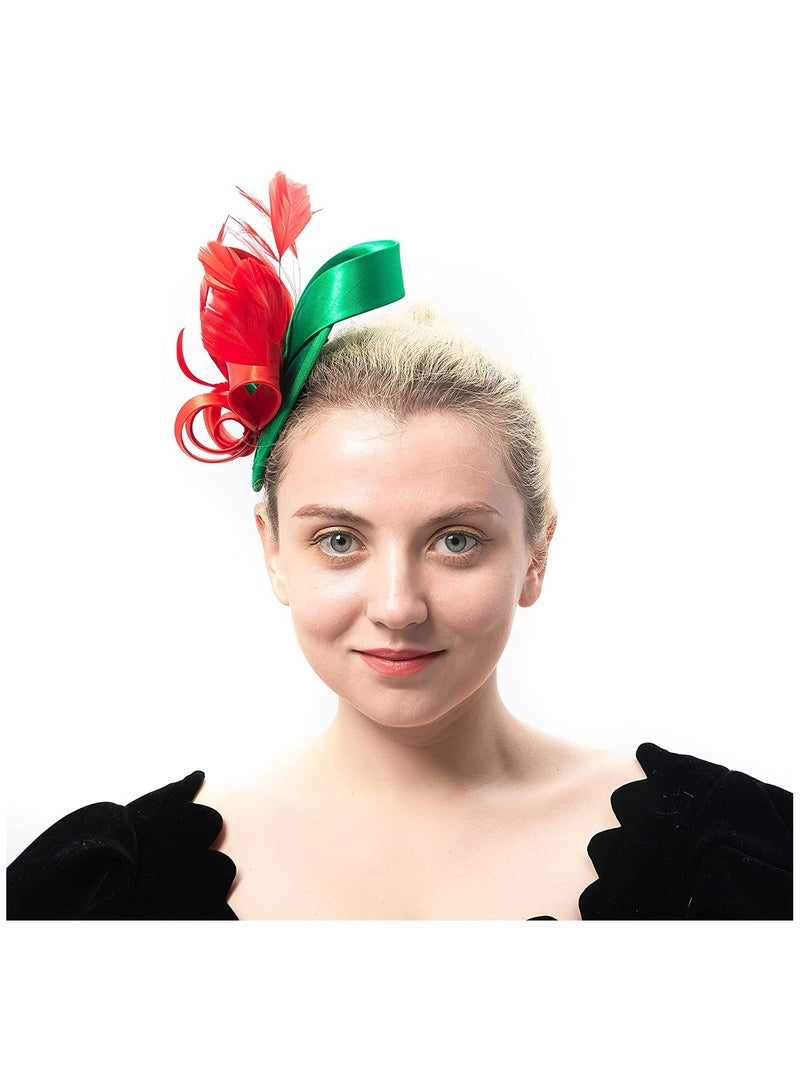 Zikra Veil Headband with Hair Clip, Women Tea Party Hat Headband Wedding Church, Feather Tiara Bridal Hair Accessories Mesh Top Hat Jockey Club Hair Accessories, Women's Hats Party Prom Hats - Image 3