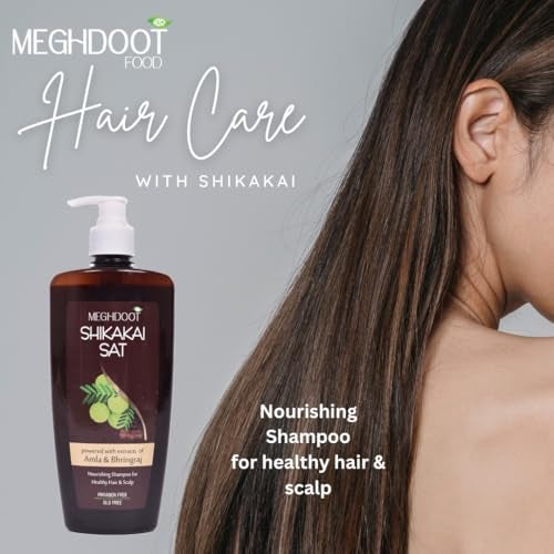 Meghdoot Ayurvedic Shikakai Shampoo Enriched With Natural Extract of Amla & Shikakai For Hair Fall Control Dandruff Control Strong & Thick Hair 400ml (Pack of 1) - Image 5
