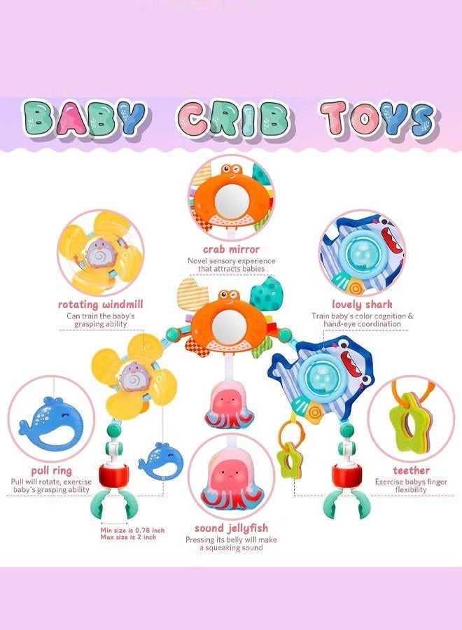 Ailily Baby Stroller Arch Toy Baby Educational Cart Pendant Hanging Toys For 0-1 Years Old Activity Arch With Fascinating Toys Stimulates Baby’s Senses And Motor Skills Development - Image 3