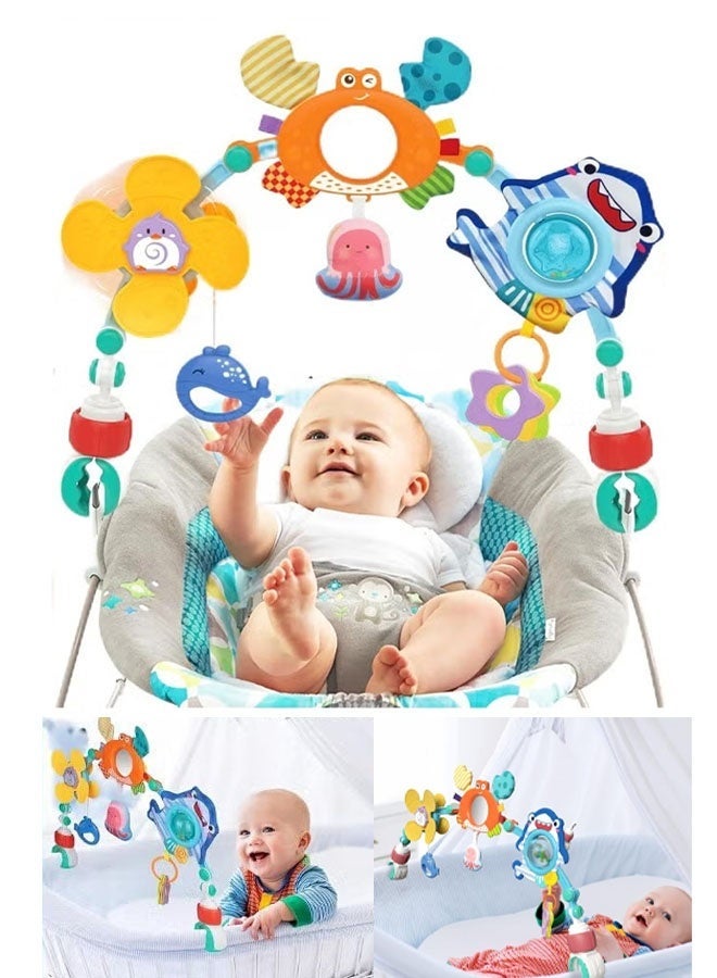 Ailily Baby Stroller Arch Toy Baby Educational Cart Pendant Hanging Toys For 0-1 Years Old Activity Arch With Fascinating Toys Stimulates Baby’s Senses And Motor Skills Development - Image 1