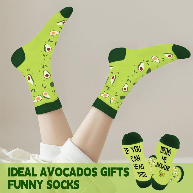 Zhirlyn Avocado Gifts for Women Avocado Themed Gifts for Avocado Lovers Include 16oz Glass Cup, Makeup Bag Socks 5 Hair Ties, Keychain & 50 Stickers for Birthday Christmas (Classic) - Image 5