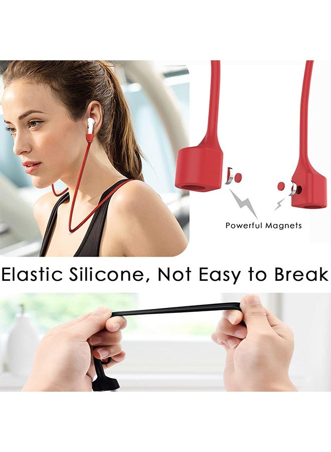 Peachjoy 6 Pack Ultra Strong Magnetic Airpods Straps Anti-Lost Cord for AirPods Accessories Silicone Sports Lanyard and Ear Hook for AirPods 1and 2, Pro, 3rd and Pro 2 (1 Pair EarHook, 5 Anti-Lost Straps)  - Image 2
