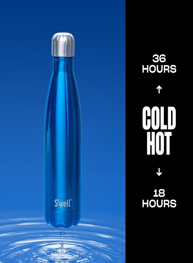 سويل زجاجة مياه S'well مصنوعة من الفولاذ المقاوم للصدأ المعاد تدويره، سعة 17 أونصة سائلة، لون أزرق محيطي. حاويات ثلاثية الطبقات معزولة بتفريغ الهواء، تحافظ على المشروبات باردة لمدة 36 ساعة وساخنة لمدة 18 ساعة. خالية من مادة BPA. مثالية للاستخدام أثناء التنقل. - Image 4