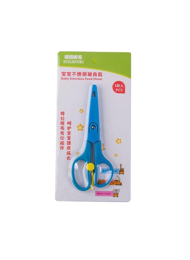 xozgdovg Stainless Steel Food Scissors Multifunctional Food Cut Baby Infant Feeding Helper(Blue)  - Image 2
