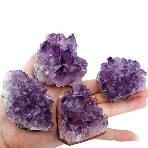 rockcloud Natural Purple Amethyst Quartz Crystal Cluster Geode Druzy Home Decoration Gemstone Specimen - Image 2