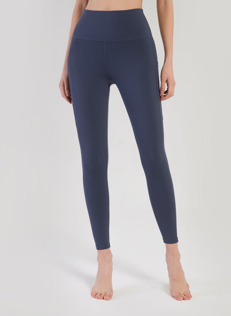 Loquat Women Quick Dry Breathable Yoga Leggings Dark Blue  - Image 1