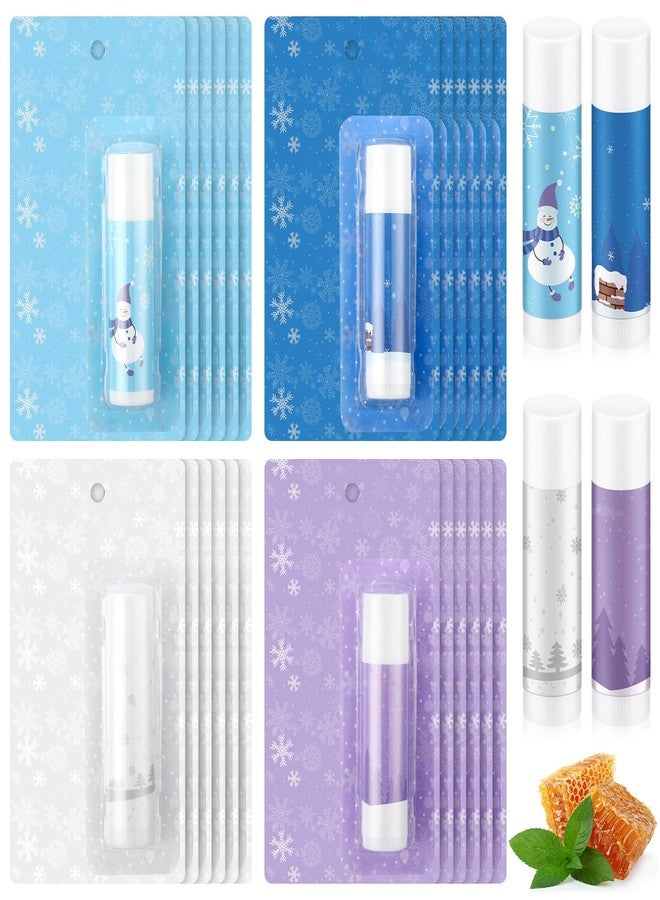 Heigble 24 Pcs Winter Snowflake Lip Balms Gifts Bulk Honey Flavored Moisturizing Nourishing Lip Balm Appreciation Gift Snowman Party Supplies for Winter Holiday Adult Employee Teacher Birthday - Image 1