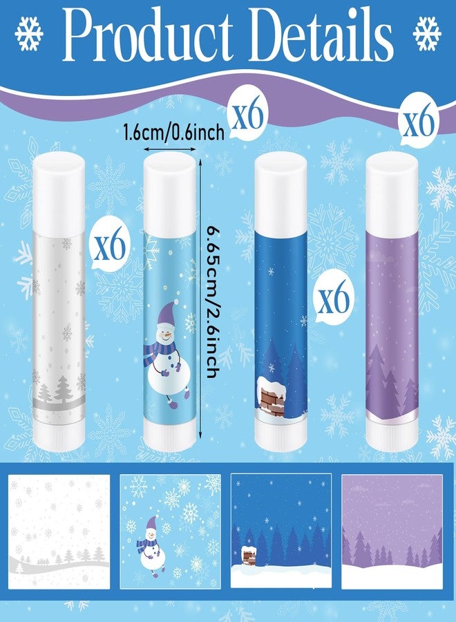 Heigble 24 Pcs Winter Snowflake Lip Balms Gifts Bulk Honey Flavored Moisturizing Nourishing Lip Balm Appreciation Gift Snowman Party Supplies for Winter Holiday Adult Employee Teacher Birthday - Image 2