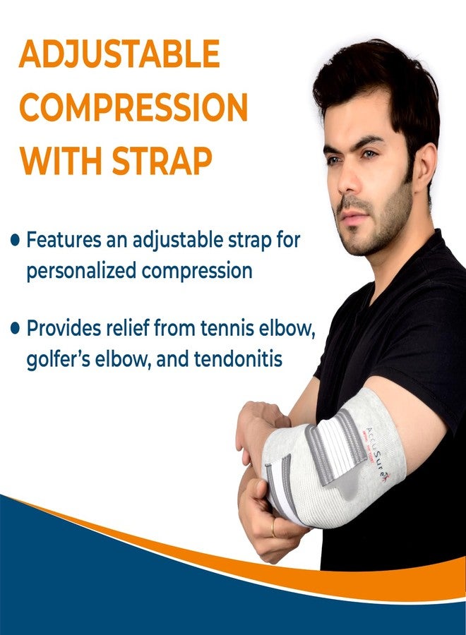 AccuSure Pair of Bamboo Yarn 4 Way Stretchable Bi-Layered Construction Elbow Binder Compression Support, Gym, Sports, Running, Hikking, Travelling For Men & Women-Small - Image 4