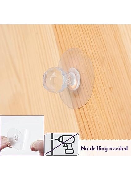 CARTBURG CARTBURG Waterproof Stick on Adhesive Stronger Plastic Wall Hooks Hangers for Hanging Diamond Crystal Shaped Pack of 10  - Image 3