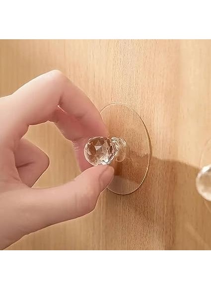 CARTBURG CARTBURG Waterproof Stick on Adhesive Stronger Plastic Wall Hooks Hangers for Hanging Diamond Crystal Shaped Pack of 10  - Image 1