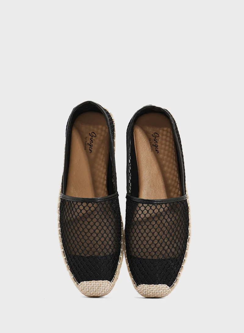 Ginger Black Casual Espadrille for Women | Best Price UAE