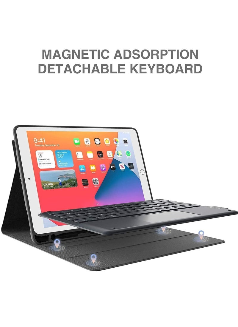 MIGOFAST Keyboard Case with Touch Pad For iPad 10th Generation Keyboard for iPad 10th Gen 10.9 Inch Smart Trackpad Detachable Wireless with Pencil Holder Flip Stand Eng+Arb  Black  - Image 2