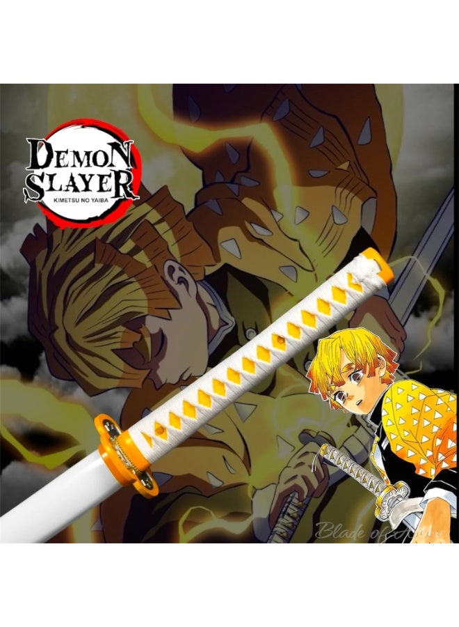 O8.design Anime | Zenitsu Agatsuma Sword Replica (1:1 Scale) | High-Quality Carbon Steel, Non-Sharpened Prop for Cosplay & Collectors - Image 5