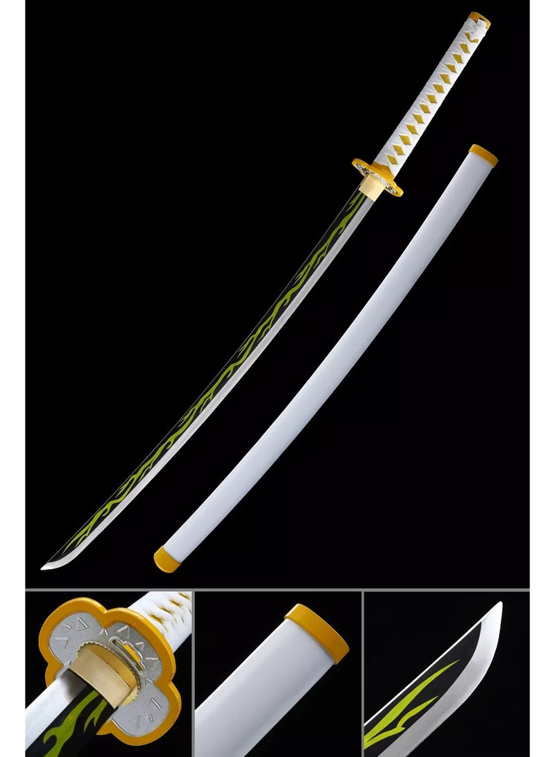 O8.design Anime | Zenitsu Agatsuma Sword Replica (1:1 Scale) | High-Quality Carbon Steel, Non-Sharpened Prop for Cosplay & Collectors - Image 3