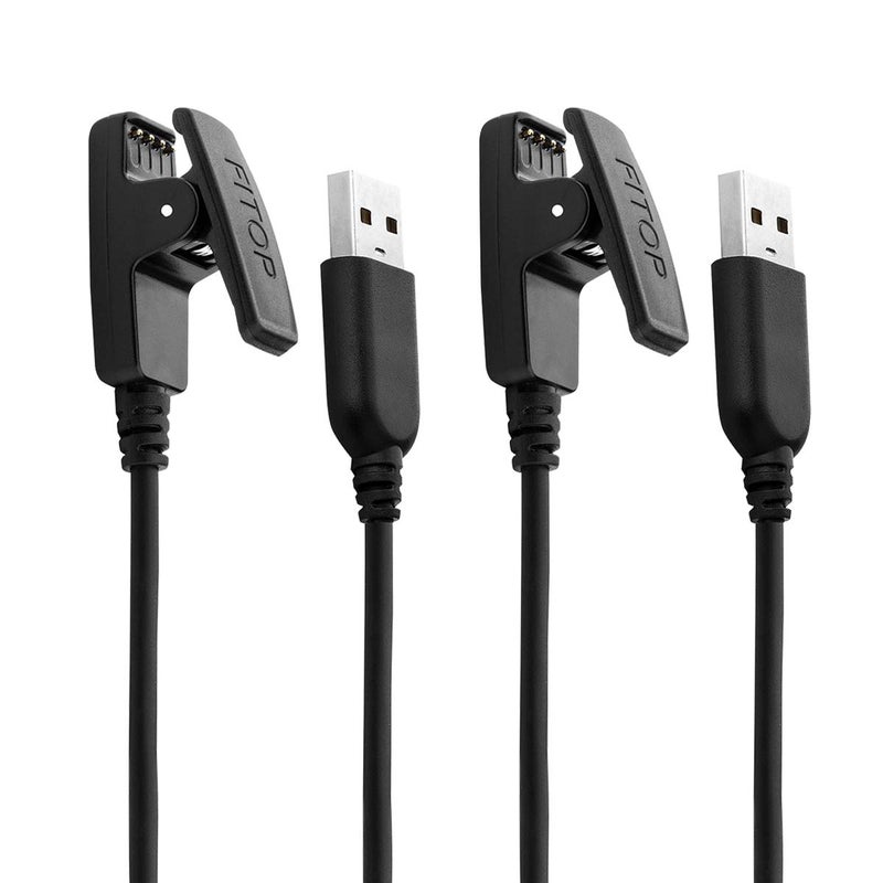 JIUJOJA 2Pack for Garmin Approach S20/G10 Forerunner 235/35/64/230/630/645/645 Music/735XT/Vivomove HR/Lily/Lily 2 Smart Watch Replacement Charger Charging Clip Sync Data Cable - Image 1