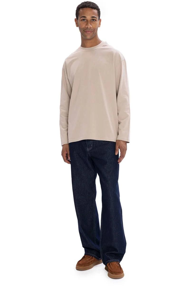 GIESTO Men's Cotton Crew Neck Long Sleeve T-Shirt