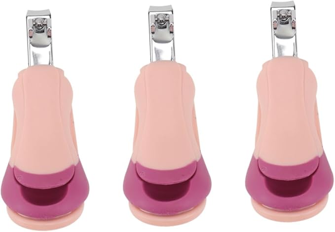 Pink Baby Nail Care Kit 3Pcs Set Nail Clippers Tweezer Scissors For Newborns Toddlers - Image 1